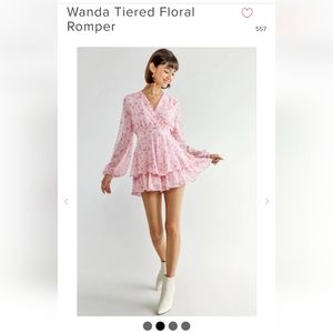 Francescas Miami pink floral romper- small